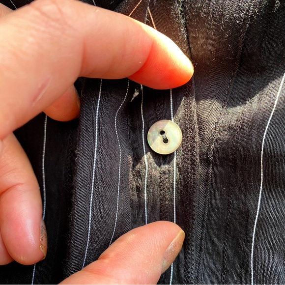 🖤 PLUS VINCE BLACK WHITE STRIPE LOOSE FIT V-NECK SHORT SLEEVE TOP/TUNIC! - Picture 8 of 16